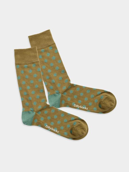 Actual product image DillySocks Moss Green Dots (Single pack, 41 - 46)
