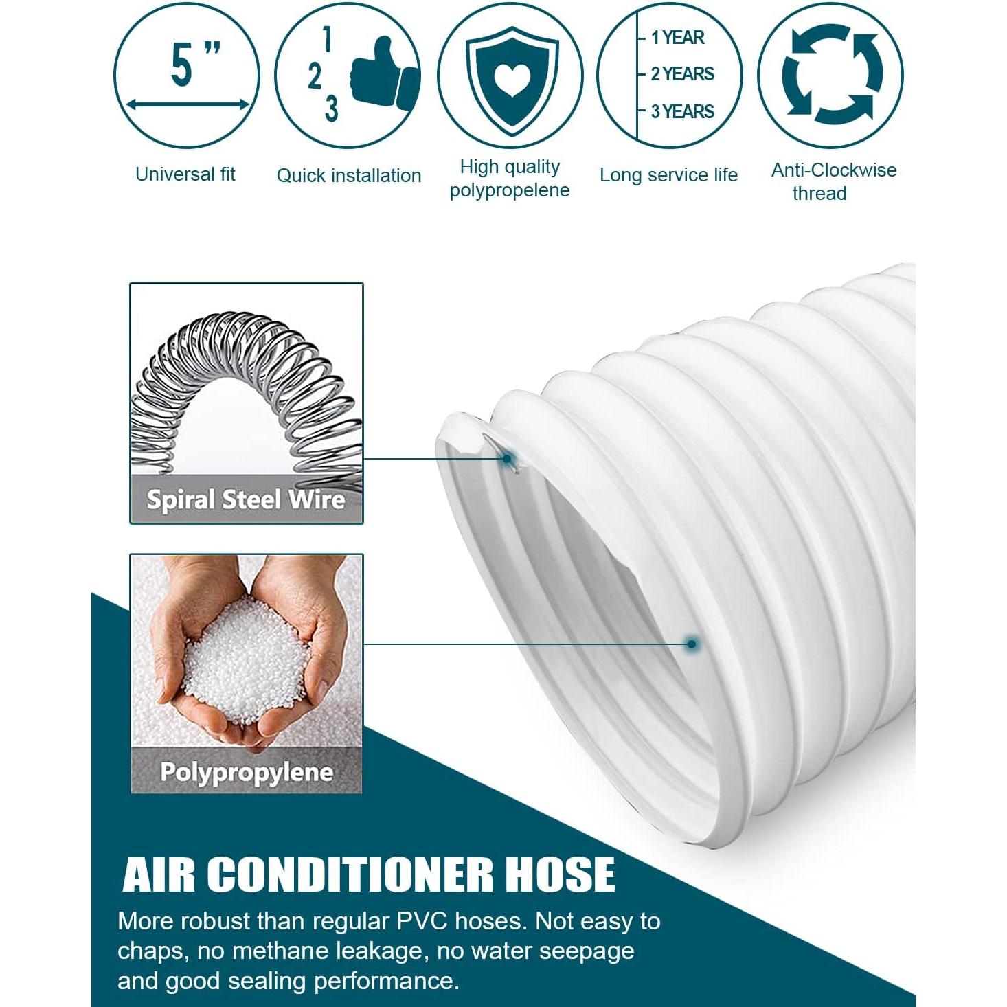 TL1854 Abluftschlauch Für Mobile Klimaanlage - Verlängerungsschlauch 12,7cm Durchmesser