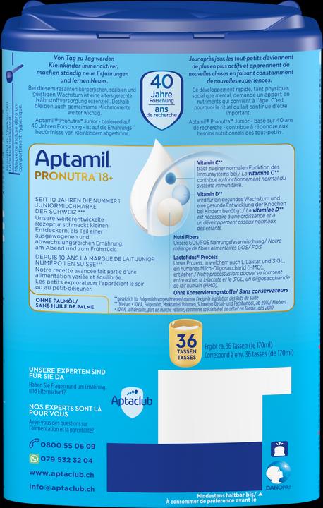 Valori nutrizionali e ingredienti Aptamil Pronutra Junior 18+ (800 g, a partire da 18 m.)