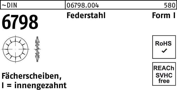 Produktbild Fächerscheibe DIN 6798 Form I innengezahnt I 4,3 Federstahl