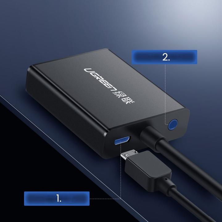 Actual product image Ugreen HDMI to VGA Adapter Converter with Audio (1 m, VGA)