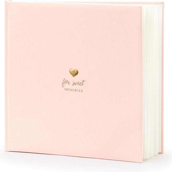 Partydeco Livre d'or For sweet memories 20.5 x 20.5 cm, Rose/or (20,5 x 20,5 cm)
