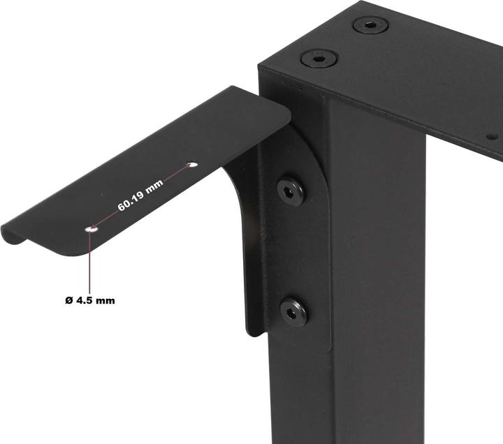 Actual product image Wiltec Industrial Square Table Legs Powder-coated Black 64x40cm for Tables Benches and Desks