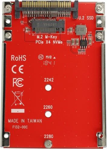 Produktbild Delock Konverter U.2 Mini SAS HD SFF-8639 > M.2 Key M PCIe mit 2.5" Rahmen 7 mm