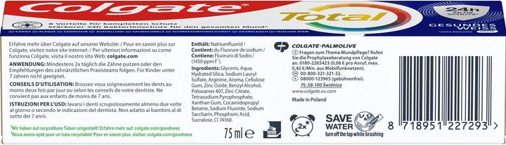 Nutritional values and ingredients Colgate Total Whitening (75 ml)