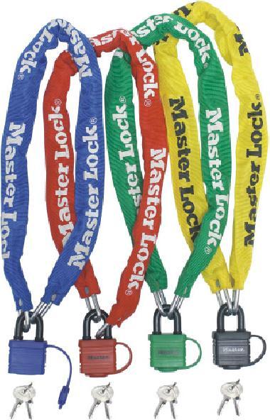 Master Lock Chane en acier cment d'une longueur de 90cm x 6mm avec cadenas en acier lamin de 40mm assortiment