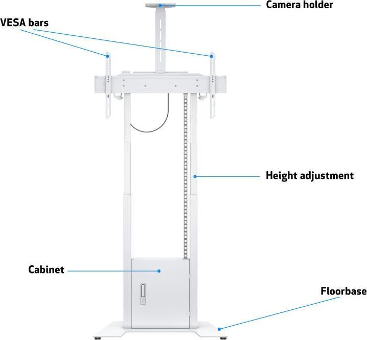 Actual product image Multibrackets Stand electr, -100", max 120 kg, white (90", 120 kg)