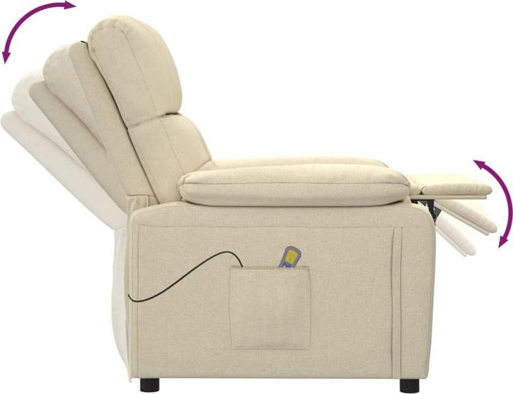 Image du produit VidaXL Fauteuil de massage Fauteuil de télévision Fauteuil relax Fauteuil de relaxation Crème Tissu