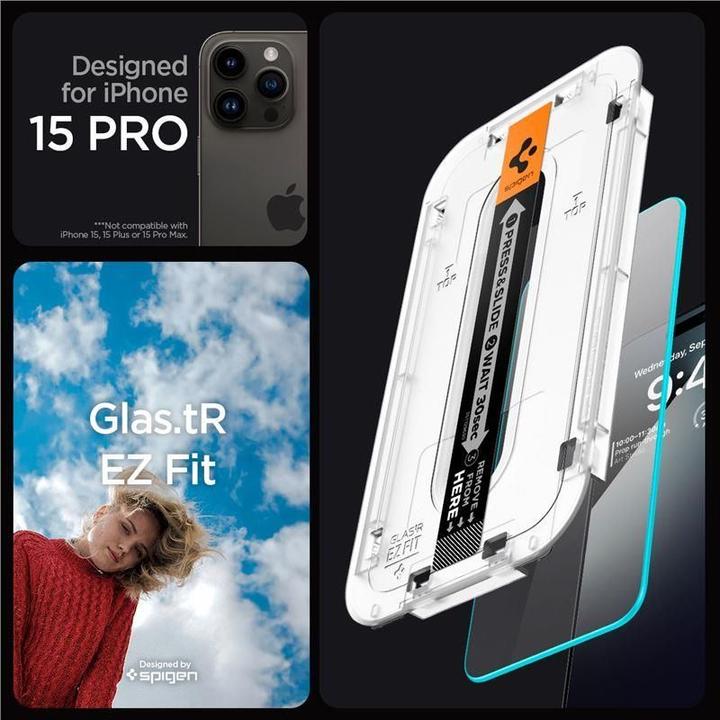 Image du produit Spigen Glas.TR EZ Fit (2 pièce(s), Apple iPhone 15 Pro)