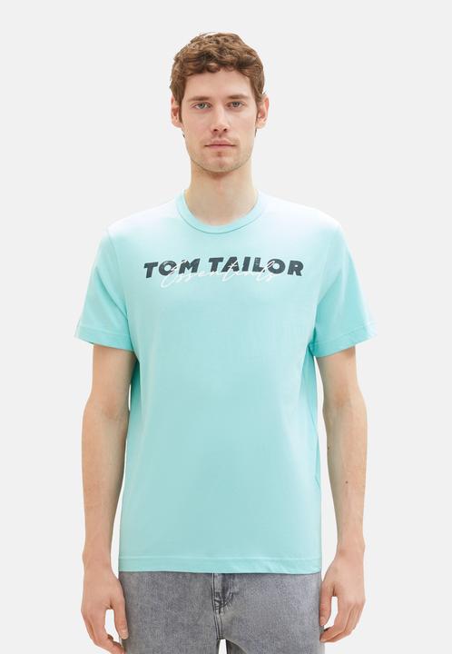 Produktbild Tom Tailor T-Shirt Kurzarmshirt mit Front-Logo-Print (M)