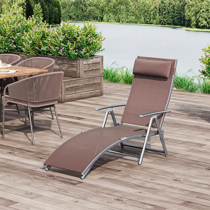 Actual product image Outsunny Garden lounger with cushion (180 cm)