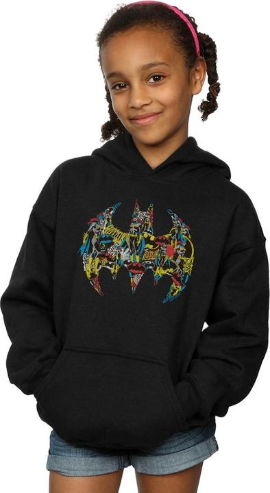 Actual product image Girls Batman Batgirl Logo Collage Hoodie (128)