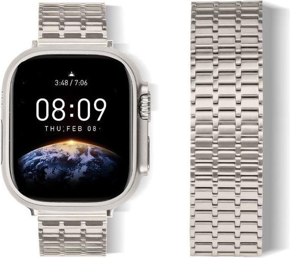 Produktbild MU Classic Stainless Steel Series Edelstahl Armband (42 mm, 44 mm, 45 mm, 24 mm, Edelstahl, Apple Watch Series 1, Apple Watch Series 2, Apple Watch Series 3, Apple Watch Series 4, Apple Watch Series 5, Apple Watch Series 6, Apple Watch Series 7, Apple Watch Series 8, Apple Watch Series 9, Apple Watch SE)