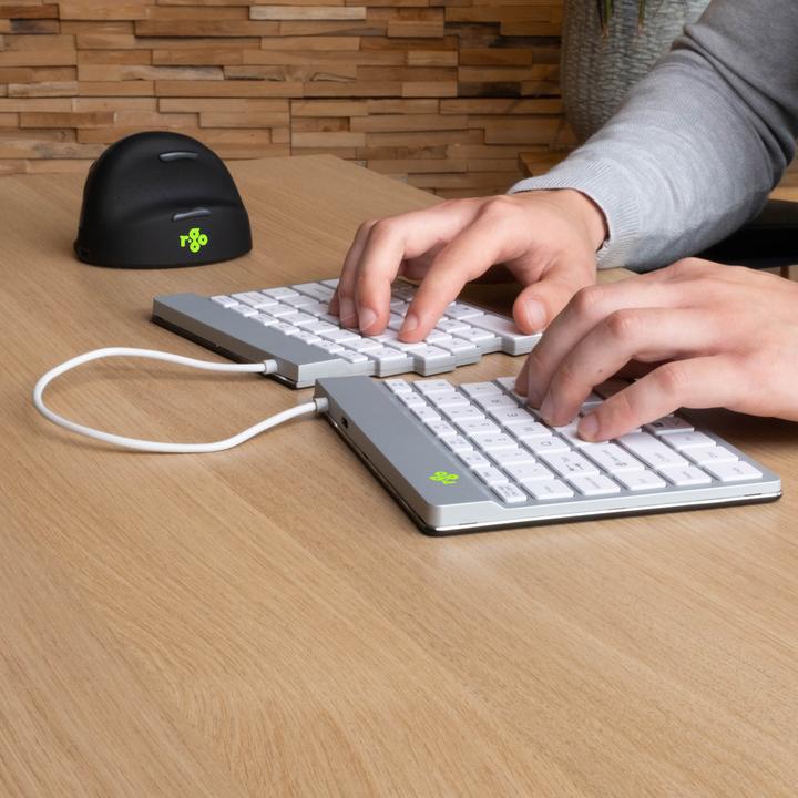 Actual product image R-Go Tools R-Go Keyboard Split Break US Layout Bluetooth White (Eng. Int., Wireless)