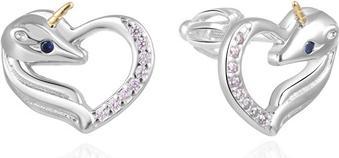 Beneto Playful silver unicorn earrings AGUP2573DS for kids