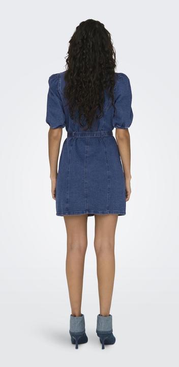 Image du produit Only Coupe normale Col rond Poignets élastiques Manches bouffantes Robe courte Robe en jean (S)