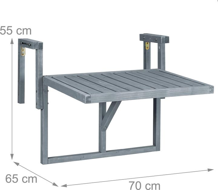 Productafbeelding Relaxdays Balkon hangtafel (70 cm)