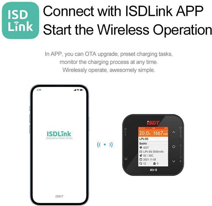 Actual product image Isdt AIR8 500 W DC, 1-8S, BattAir