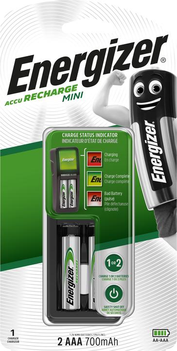 Immagine prodotto Energizer Ricarica Accu Mini (3 pz., AAA, 700 mAh, Batteria + Caricabatterie)
