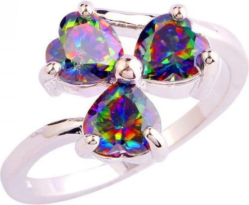 Produktbild Hermex versilberter Ring mit Regenbogen Topas - Gr. 59 / Size 9 (59)