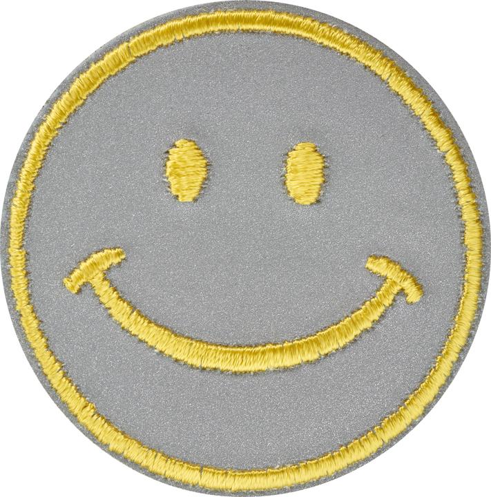 Actual product image BeaLena Iron-on appliqué "Smile", reflective, Ø 5 cm (1 x)