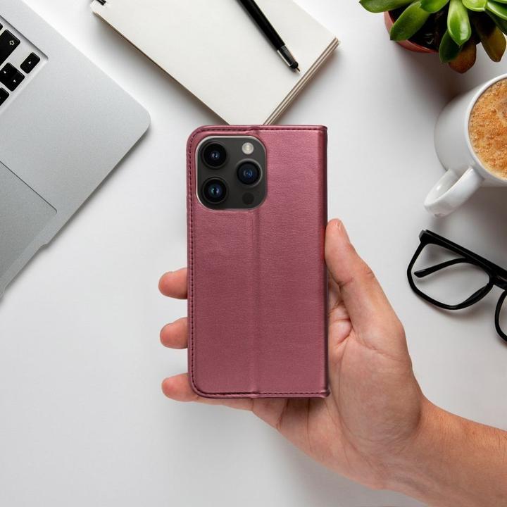 Produktbild OEM Book case SMART MAGNETO Book case for IPHONE 16 Plus burgundy (Apple iPhone 16 Plus)