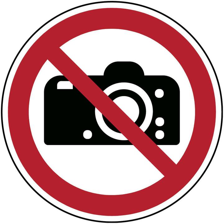 Actual product image Brady ISO safety sign - Photography prohibited