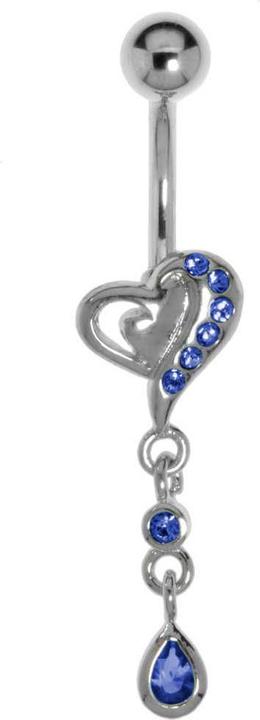 Bijouteria Bauchpiercing (Chirurgenstahl 316L, Kristall, Messing rhodiniert)