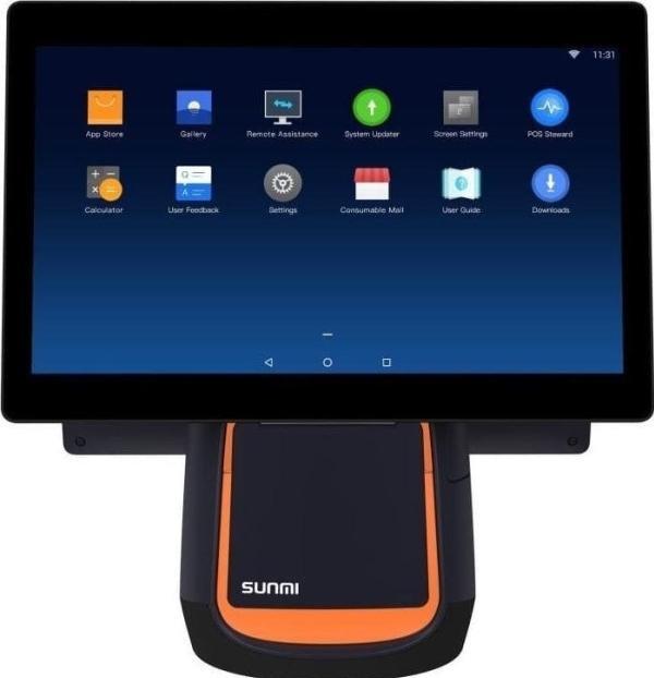 Produktbild Sunmi T2s, 39,6cm (15.6"), VFD, Android, schwarz, orange Kassensystem, Retail, Touchscreen, kapazitiv,...