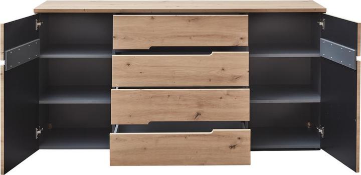 Produktbild Innostyle Memphis Sideboard Holzwerkstoff Artisan Eiche Optik/Graphit 165x82x44 cm