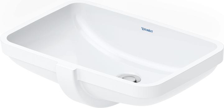 Duravit No.1 Einbauwaschtisch, ohne Hahnloch, mit Überlauf, 525x380mm, Unterseite geschliffen, wei (380 mm, 525 mm)