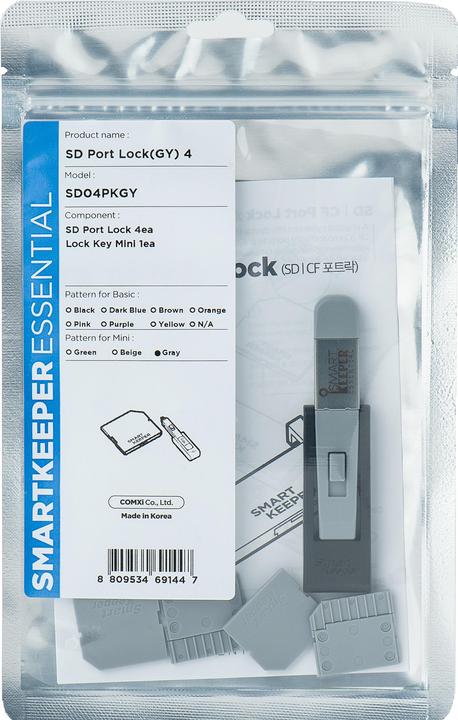 Actual product image Smart Keeper 4 x SD Port Locks with 1 x Mini Type Key