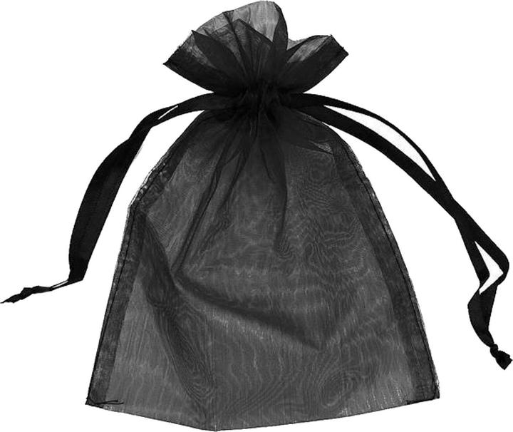 Image du produit JTI 50x Pochettes cadeaux / Sacs en organza - Noir (Pochette cadeau, 1 x)