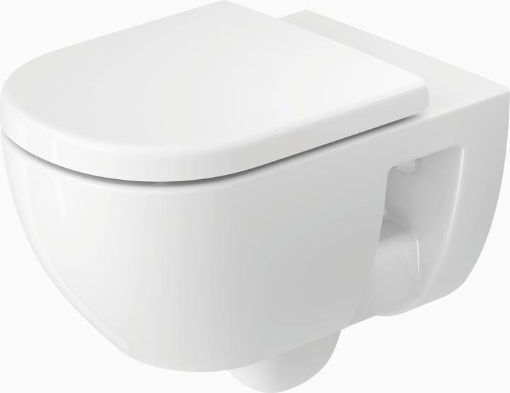 Produktbild Duravit D-Code Wand-WC, Tiefspüler, rimless, 370x570x360mm, 4,5/3-Liter, Weiss Hochglanz