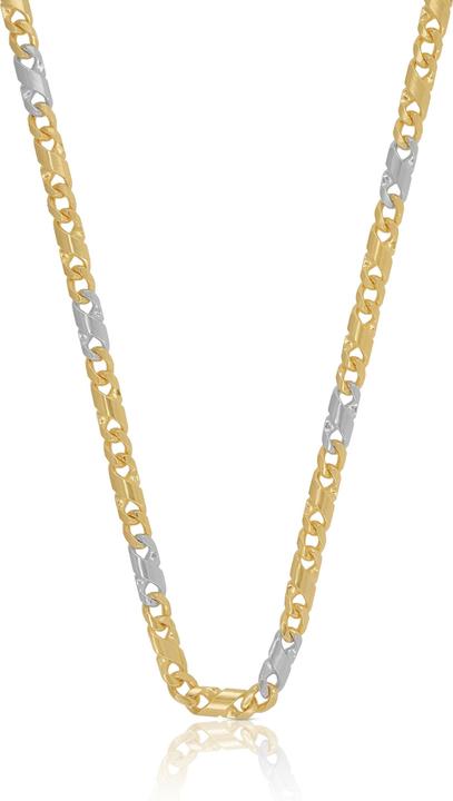 Muau 8er-Kette (750, Weissgold, 18K Gelbgold, 50 cm)