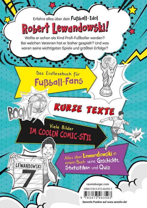 Immagine prodotto Ravensburger Fussball-Stars - Alles über Lewandowski (Tedesco, Dan Verde, Ulrich Thiele, Simon Mugford, 2024)