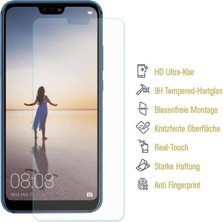 Produktbild Protectorking 2x 3D A++ echtes Tempered 9H Panzerhartglas KLAR (2 Stück, Huawei P20 Lite)