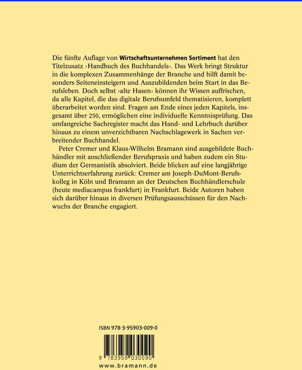 Image du produit Wirtschaftsunternehmen Sortiment (Allemand, Peter Cremer, Klaus-Wilhelm Bramann, 2019)