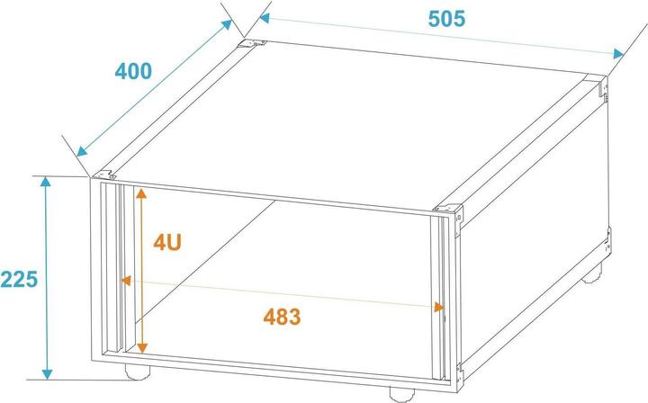 Actual product image Roadinger Effect rack Studio 4HE (19" rack)