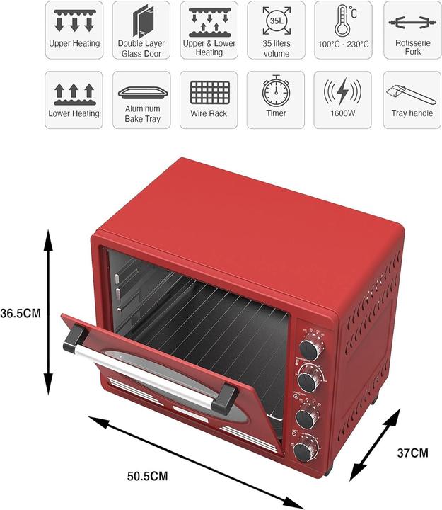 Actual product image TurboTronic By Z-Line Mini oven Red