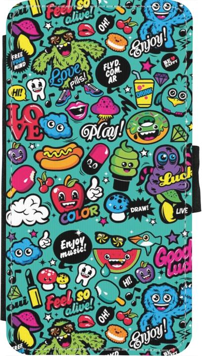 Actual product image PhoneLook Wallet cover black cartoons old school (Apple iPhone X, Apple iPhone XS)