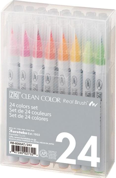 Produktbild Zig Clean Color Pensel Pen saet m. 24 stk