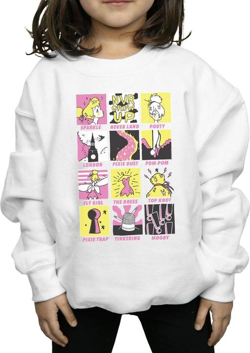 Actual product image Disney Girls Tinkerbell Squares Sweatshirt (140, 146)