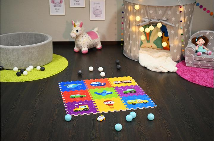 Actual product image Knorrtoys Puzzle mat - "Vehicles"/9 pieces/30 cm (86 x 86 cm)