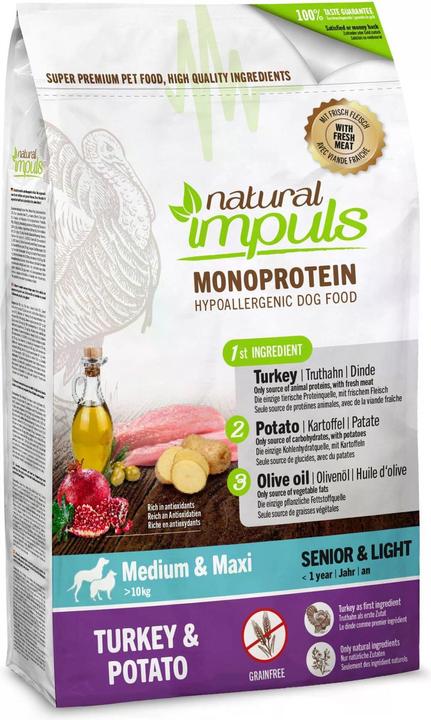 Produktbild Natural Impuls Turkey&Potato S&L 10kg (Senior, 1 Stk., 10000 g)