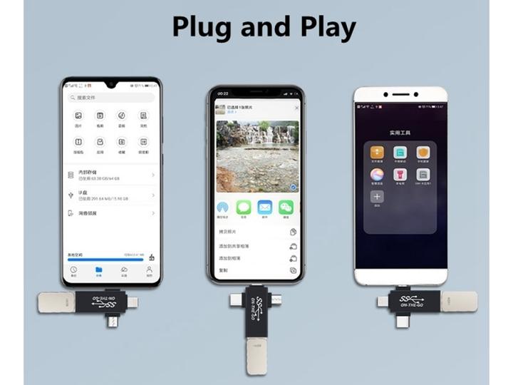 Immagine prodotto PowerGuard 3-in-1 USB-C MicroUSB Lightning OTG Adapter (USB 3.0)