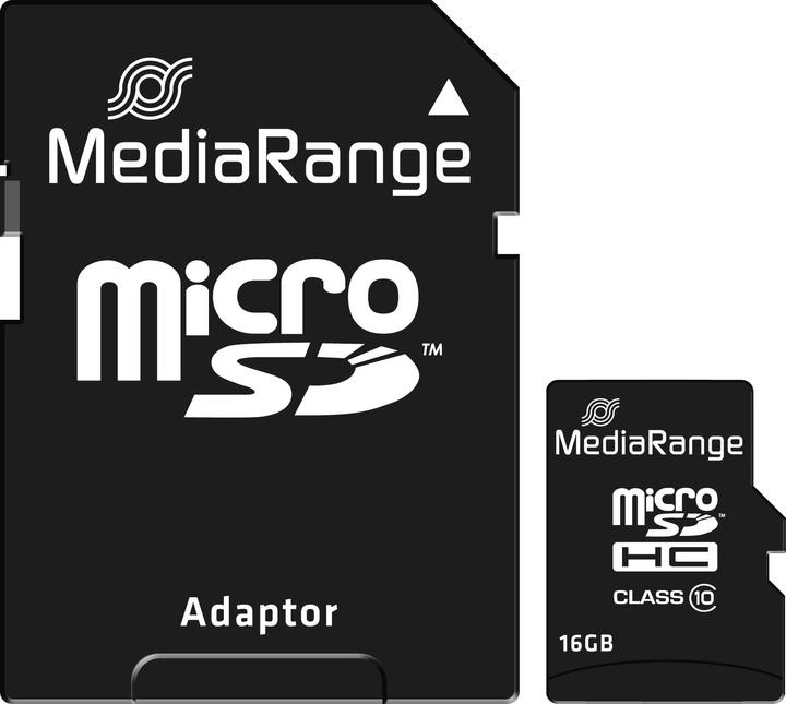 Produktbild MediaRange MR958 memory card MicroSDHC Class 10 (16 GB, microSDHC, U1, UHS-I)