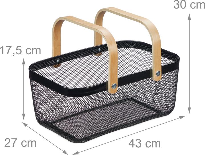 Image du produit Relaxdays Panier en fil métallique (1 x, 43 x 27 x 17.5 cm)