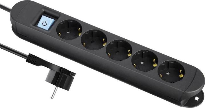 Produktbild Maxtrack NV 57-3 L Steckdosenleiste mit Schalter Schwarz Schutzkontakt 1 St. (5 x, CEE 7/3, 3 m)