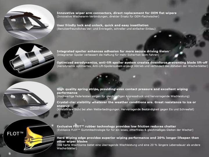Actual product image Maruta Windscreen wiper SET 700 mm / 650 mm for windscreen, aero-dynamic optimised wiper blades made of wa